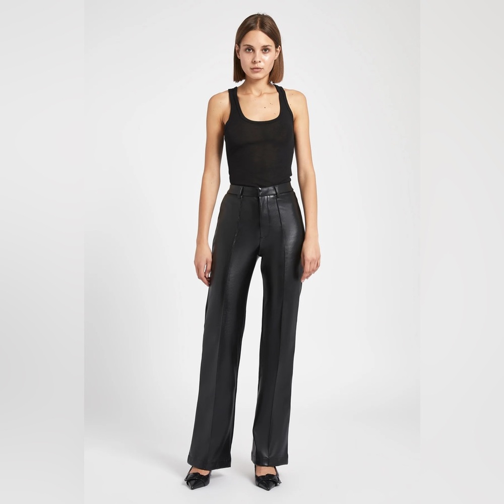Because of Alice LEATHER WIDE LEG TROUSERS - size M